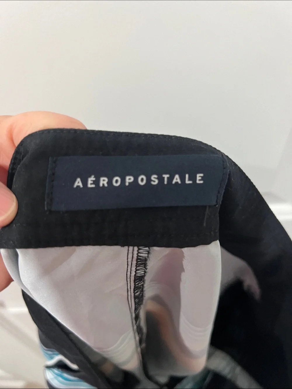 Aeropostale Black Board Shorts with Teal & Orange‎ Stripes Size Medium